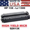HP 13X - 1300 TONER HY - MICR - USA Made
