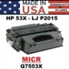 HP 53X - P2015 TONER HY - MICR - USA Made
