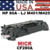 HP 80A - PRO 400 TONER - MICR - USA Made