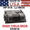 HP 81X - M605/M630 TONER HY - MICR - USA Made