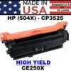 HP 504X - CP3525 TONER - BLACK HY - USA Made
