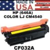 HP 646A - CM4540 TONER - YELLOW - USA Made