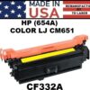 HP 654A - CM651 TONER - YELLOW - USA Made