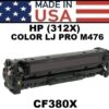 HP 312X - PRO M476 TONER - BLACK HY - USA Made