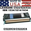 LEXMARK C522 TONER - CYAN - USA Made
