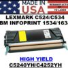 LEXMARK C524 TONER - YELLOW - USA Made