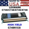 LEXMARK C746/C748/X746/X748 TONER - CYAN HY - USA Made