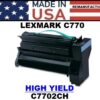LEXMARK C770 TONER - CYAN - USA Made