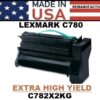 LEXMARK C780 TONER - BLACK EHY - USA Made