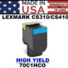 LEXMARK CS310/CS410/CS510 TONER - CYAN HY - USA Made