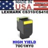 LEXMARK CS310/CS410/CS510 TONER - YELLOW HY - USA Made
