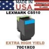 LEXMARK CS510 TONER - CYAN XHY - USA Made