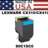LEXMARK CX310/CX410/CX510 TONER - CYAN - USA Made