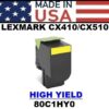 LEXMARK CX410/CX510 TONER - YELLOW HY - USA Made