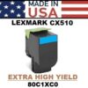 LEXMARK CX510 TONER - CYAN 4K - USA Made