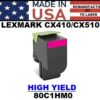 LEXMARK CX410/CX510 TONER - MAGENTA  HY - USA Made