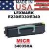 LEXMARK E330 TONER - MICR - USA Made