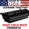 LEXMARK T650 TONER HY - MICR - USA Made