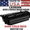 LEXMARK X651/X656 TONER HY - MICR - USA Made