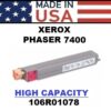 XEROX PHASER 7400 TONER HY - MAGENTA - USA Made