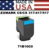 LEXMARK CS/CX 317/417/517 TONER - CYAN- USA Made