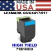 LEXMARK CS/CX 417/517 TONER - CYAN HY- USA Made