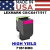 LEXMARK CS/CX 417/517 TONER - MAGENTA HY- USA Made