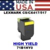 LEXMARK CS/CX 417/517 TONER - YELLOW HY- USA Made