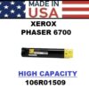 XEROX PHASER 6700 TONER 12K - YELLOW - USA Made